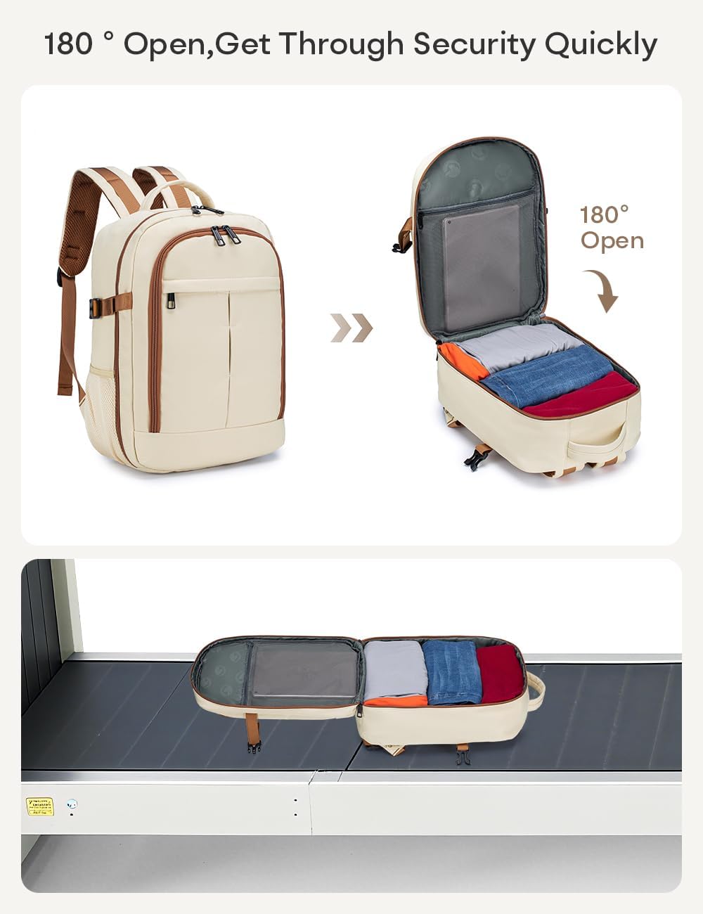 BAGZY 40x30x15cm Handgepäck Rucksack für British Airways jet2 Air France Reiserucksack Flugzeug 14 Z