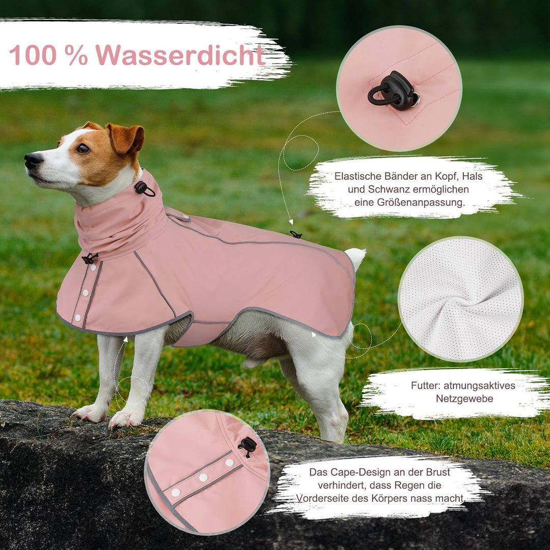 Hunderegenmantel - Wasserdichter Regenjacke für Hunde, Einstellbare Regenmantel für Mittlere, Grosse