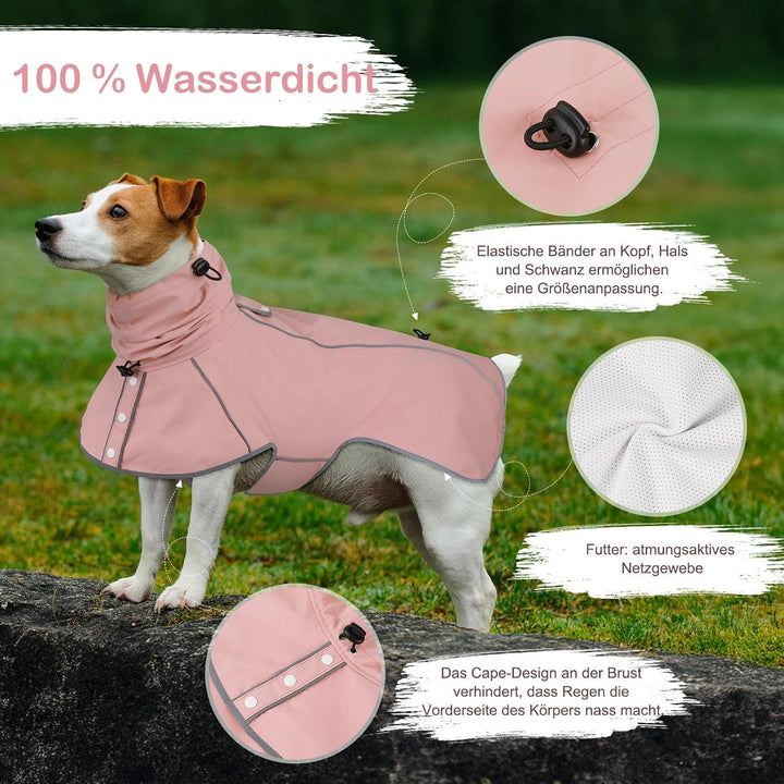 Hunderegenmantel - Wasserdichter Regenjacke für Hunde, Einstellbare Regenmantel für Mittlere, Grosse
