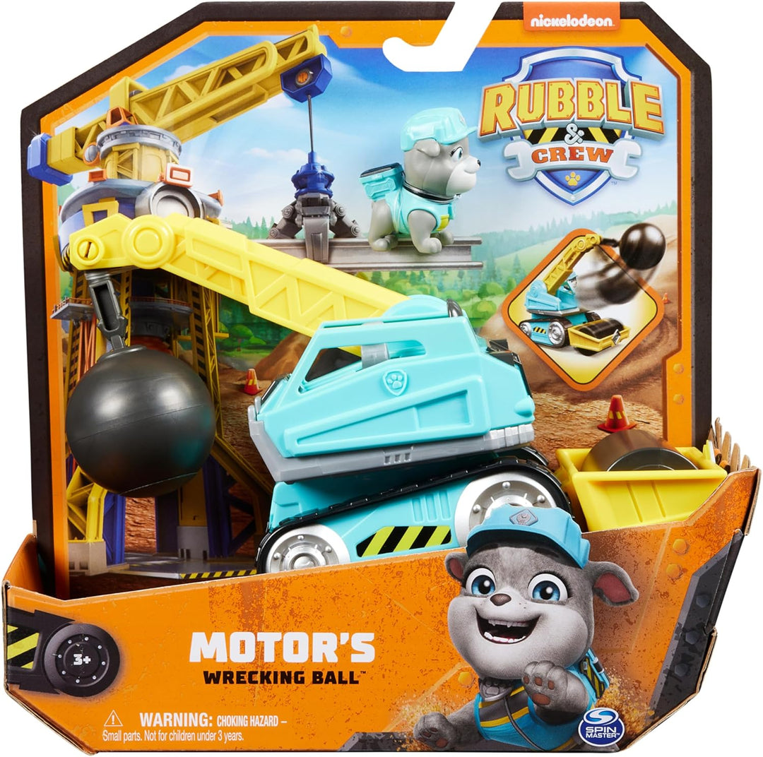 Rubble & Crew - Abrissbirnen-Baufahrzeug mit Motor-Figur (Basis Fahrzeug), Spielzeug für Kinder ab 3