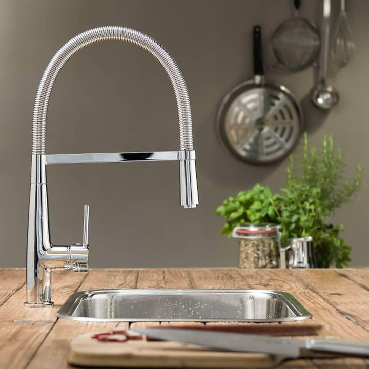 Schütte 79170 NEW YORK Spiralfeder Küchenarmatur mit Brause, 360 Grad schwenkbarer Wasserhahn Küche,