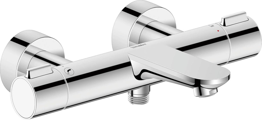 Duravit Wave Wannenarmatur Aufputz für 2 Verbraucher mit Umstellventil, Wannenthermostat mit Keramik