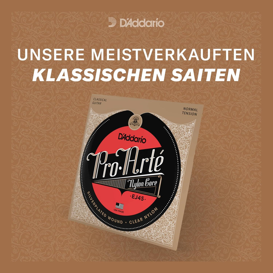 D'Addario Gitarrensaiten - Pro-Arte Saiten Konzertgitarre - EJ45-3D - Nylonsaiten Konzertgitarre - C