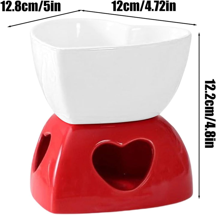 Keramischer Mini-Fondue-Becher Set - Mit Gabeln & Teelicht Für Schokolade & Dessert White, White