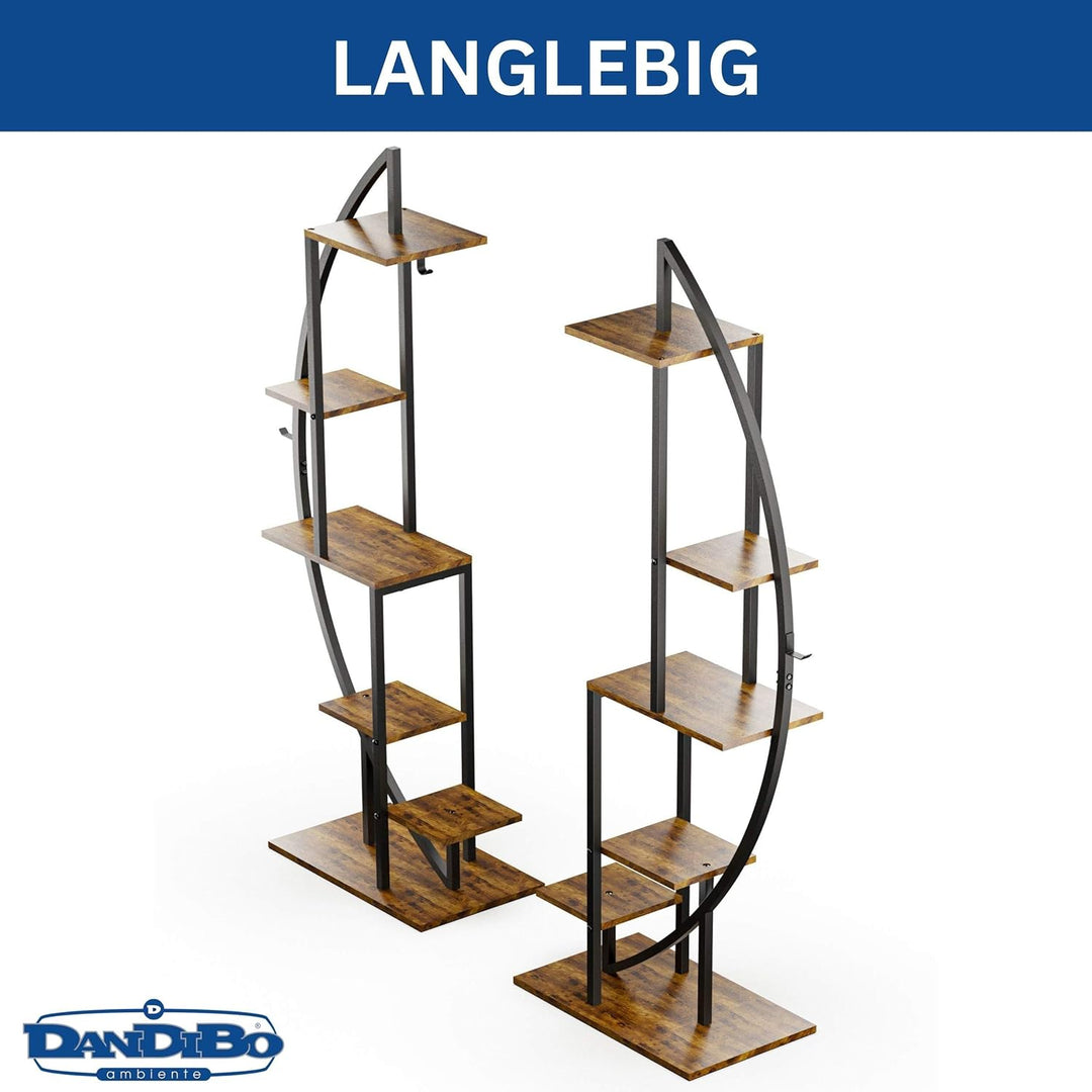 DanDiBo Pflanzenregal Indoor 160 cm Hoch Blumenregal Metall Schwarz Rund 96644 Blumentreppe Gross Ha