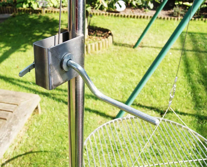 AKTIONA/Grillclub Edelstahlrohr Grillgalgen + 70 cm Edelstahl Grillrost nur 10 mm Lichter Stababstan