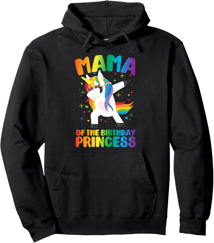 Damen-Einhorn-Kleidung "Mama of the Birthday" Pullover Hoodie