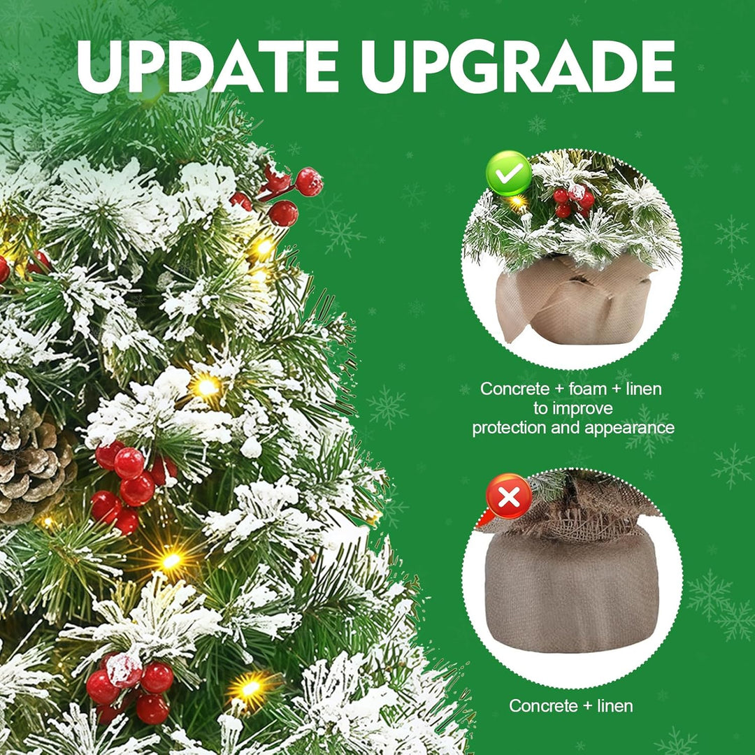 Mini Weihnachtsbäume,Weihnachtsbaum künstlich mit Weihnachtsdeko und Led Lichterkette mit Beleuchtun