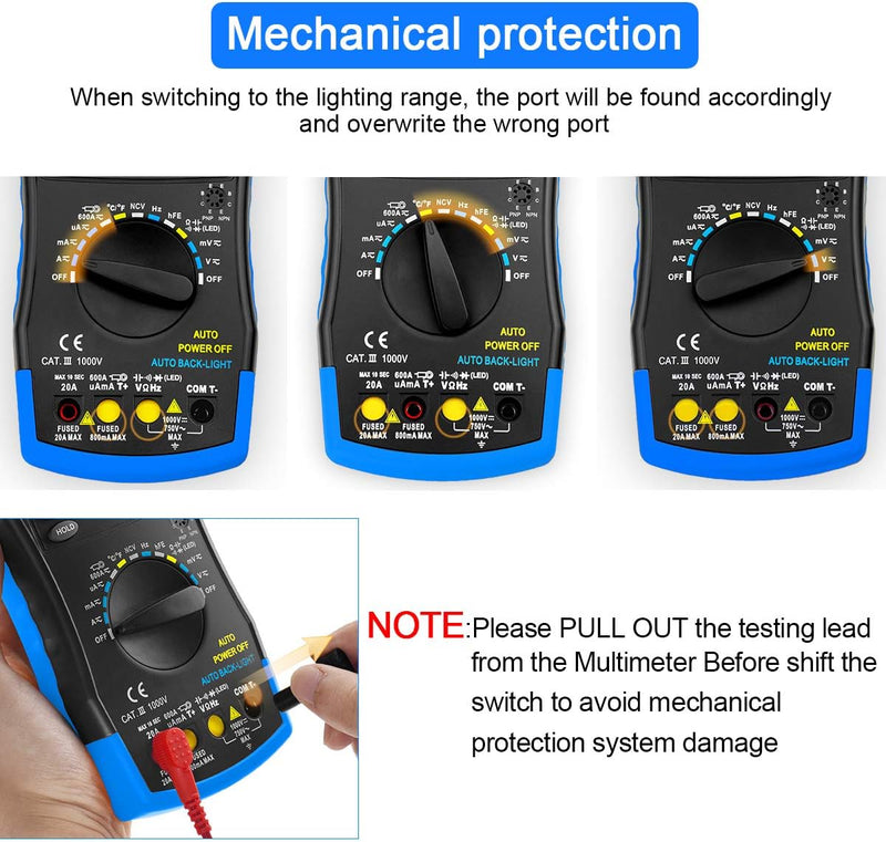 Digital Multimeter,INFURIDER YF-770D Auto Ranging 40000 Counts Spannungsprüfer Strommessgerät für DC