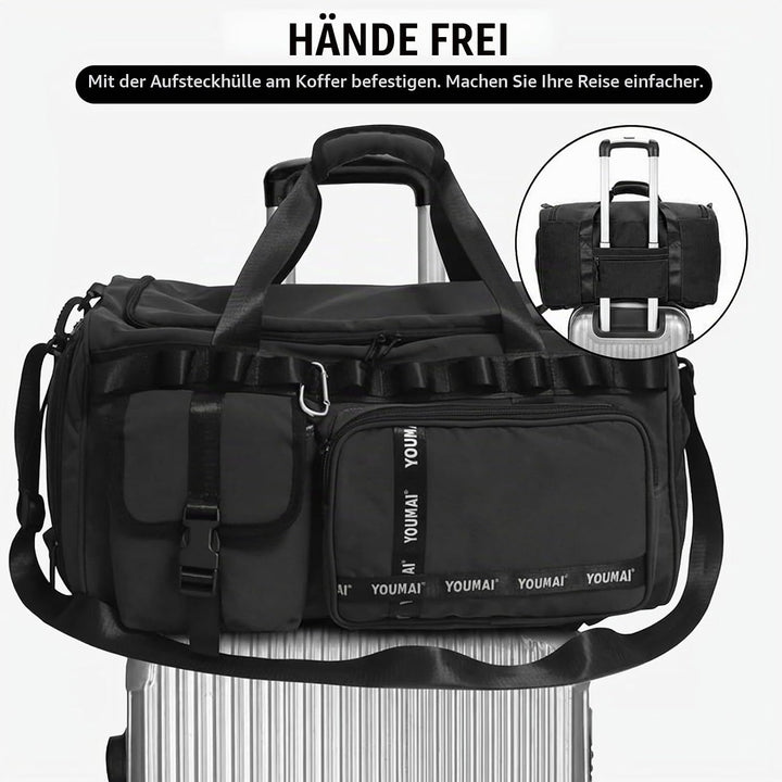Sporttasche Reisetasche für Damen und Herren, Gross 65L Sporttaschen mit Schuhfach &amp; Nassfach, Large