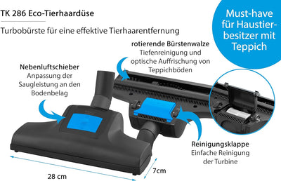 Wessel Werk TK 286 Staubsauger Eco-Tierhaardüse | Turbobürste | Ideal für Haustierbesitzer | entfern