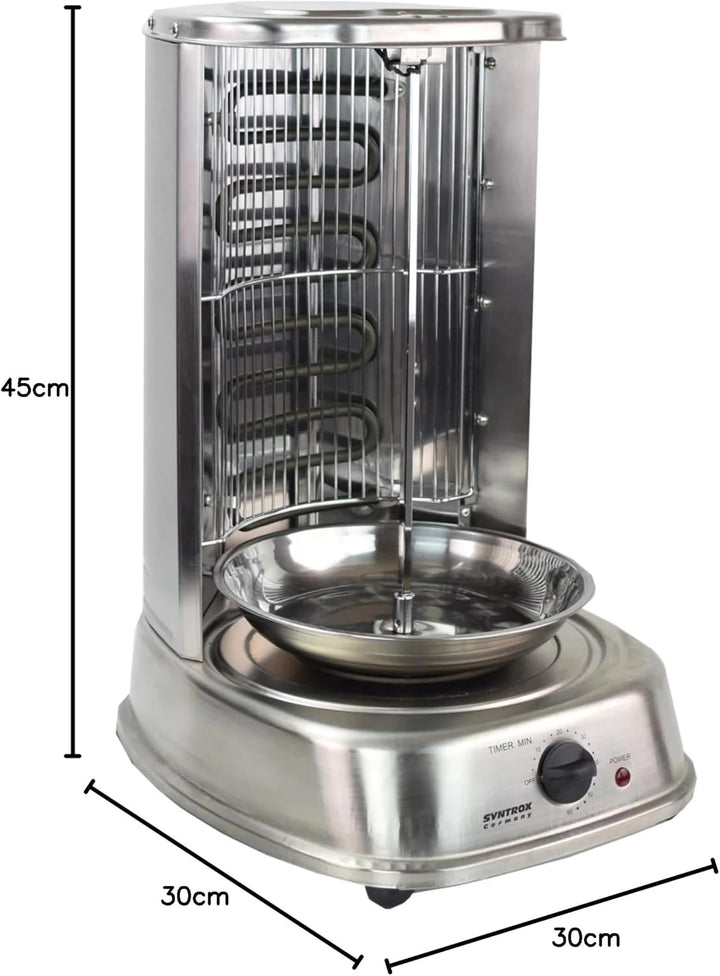 Syntrox Germany Dönergrill Edelstahl 21 Liter Drehspiess Gyrosrgrill, Hähnchengrill, Tischgrill Elek
