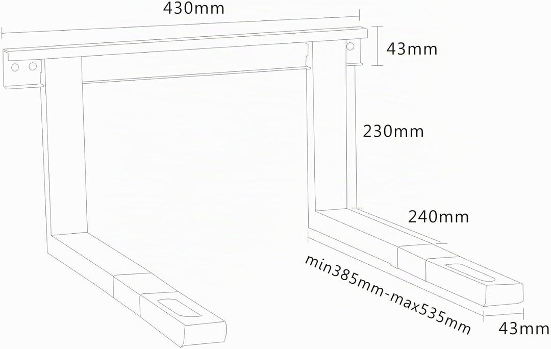 conecto CC50303 Universal-/Mikrowellenhalterung für Wandmontage Längenverstellbare Ausleger (385-535