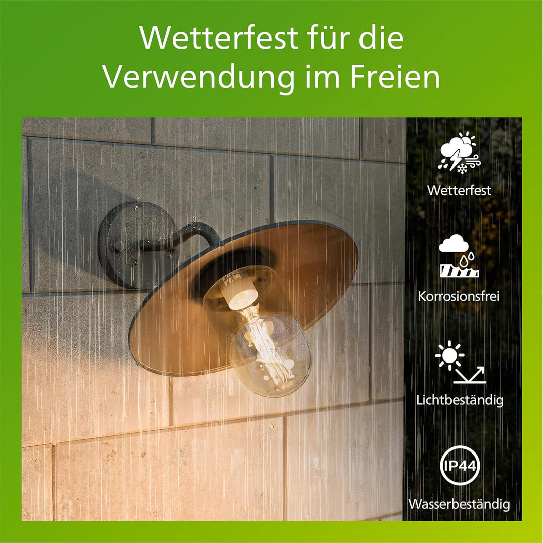 Philips myGarden Hammock Wandleuchte, 1x60W, Schwarz