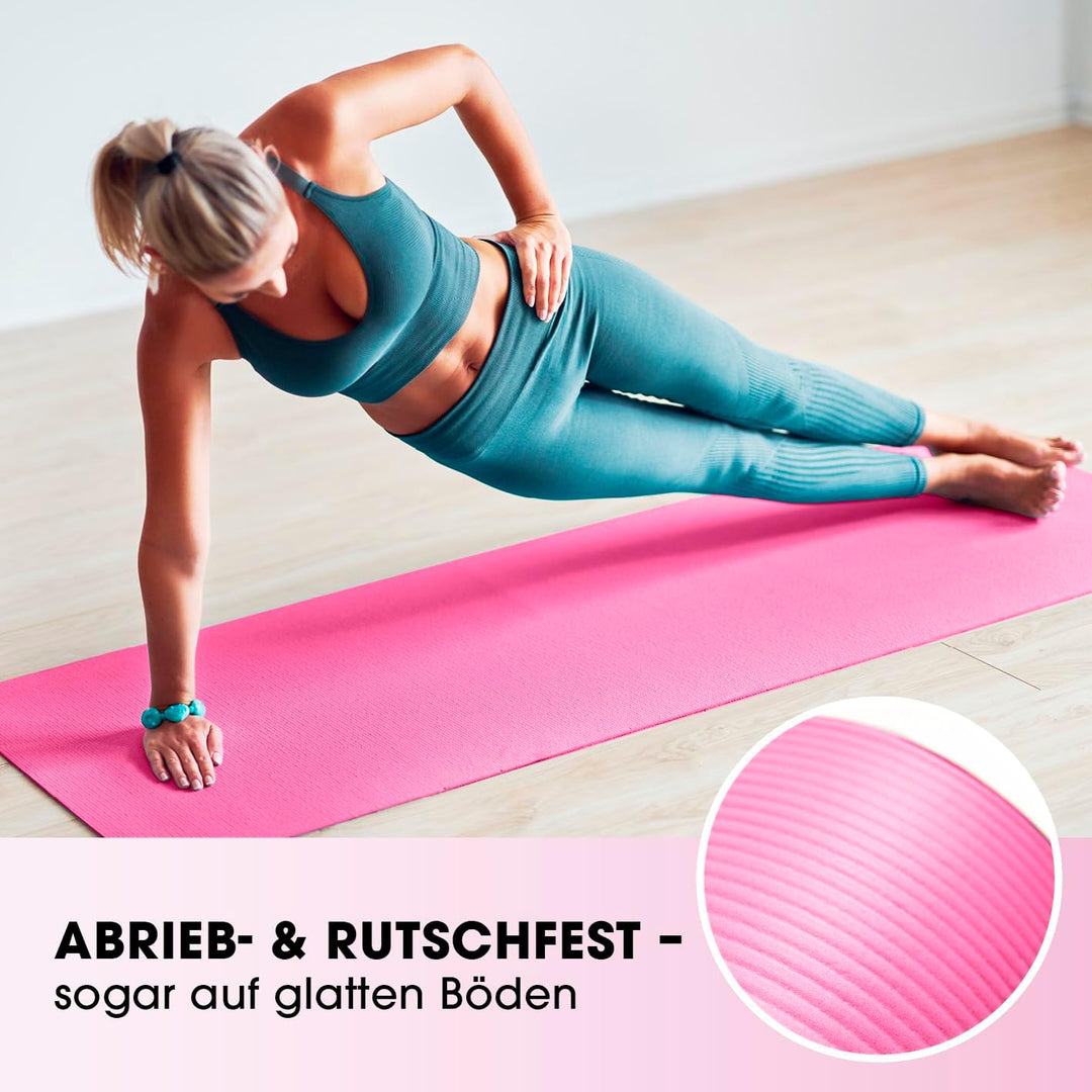 #DoYourFitness Fitnessmatte rutschfest | 183x61cm oder XXL 190x100cm | 0,8-2cm hoch | Gelenkschonend