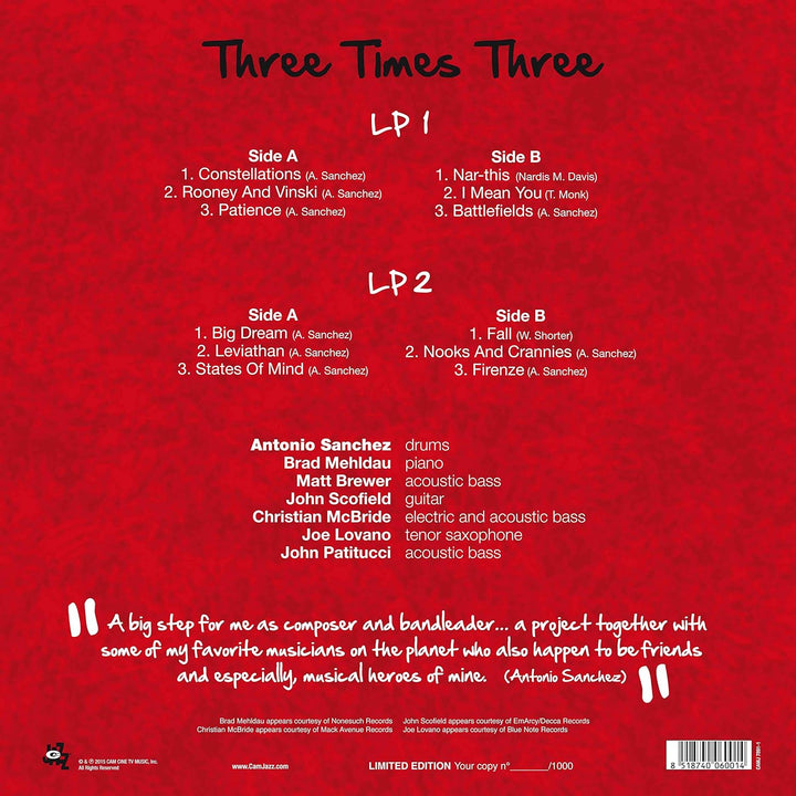 Three Times Three, Vinyl