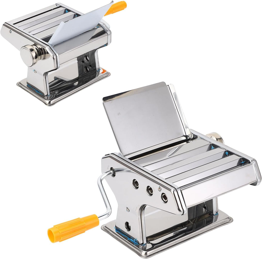 Ejoyous Nudelmaschine Manuelle Nudelmaschine Edelstahl-Nudelmaschine Mit Einstellknopf Für Mehrere D