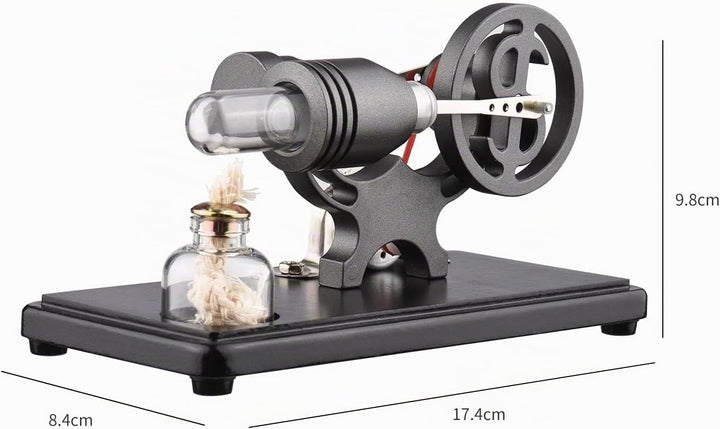 Bisofice Stirlingmotor Stirling Motor Modell mit LED Licht, Heissluft Sterling Engine, Schwungrad-De