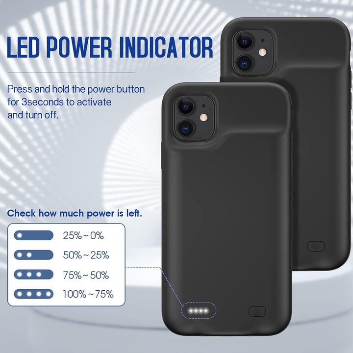 HUOBAO Akkutasche für iPhone 11, [5000mAh] Zusatzladungstasche für iPhone, schützende tragbare Power