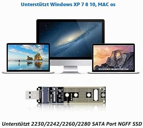 Tangxi M.2 NVMe auf USB Adapter, 10 Gbit/s M.2 SSD auf USB 3.1 M.2 Adapter, M.2 NVME basiert M Key M