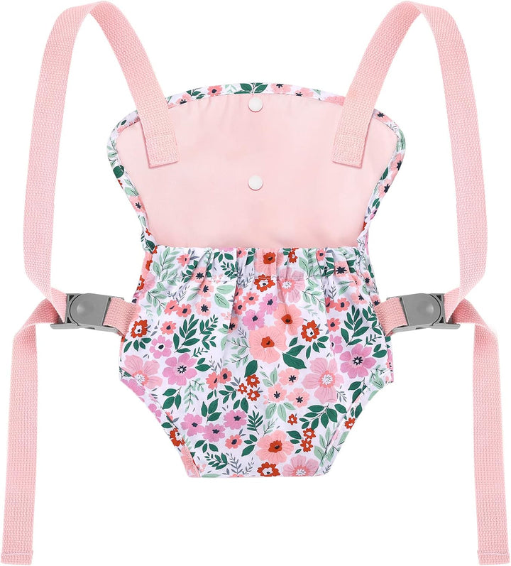 GAGAKU Puppentrage Puppen Bauchtrage Puppen Tragesitz Puppenzubehör mit Verstellbaren Trägern - Rosa