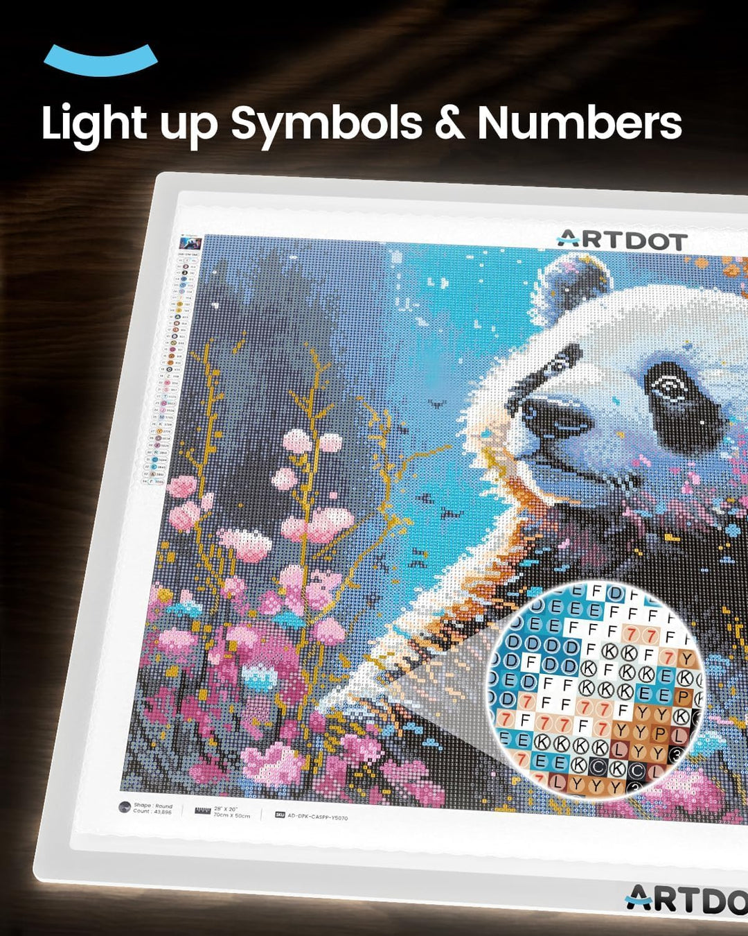 ARTDOT Leuchttisch A1 für 5D Diamond Painting Zubehör, Einstellbare Helligkeit Diamant Painting Lich