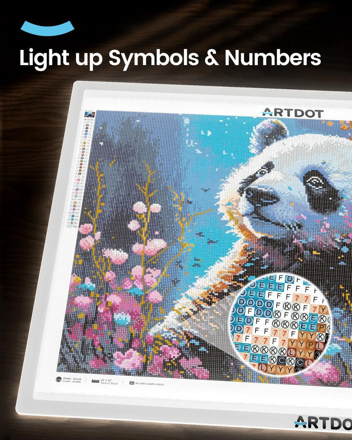 ARTDOT Leuchttisch A1 für 5D Diamond Painting Zubehör, Einstellbare Helligkeit Diamant Painting Lich