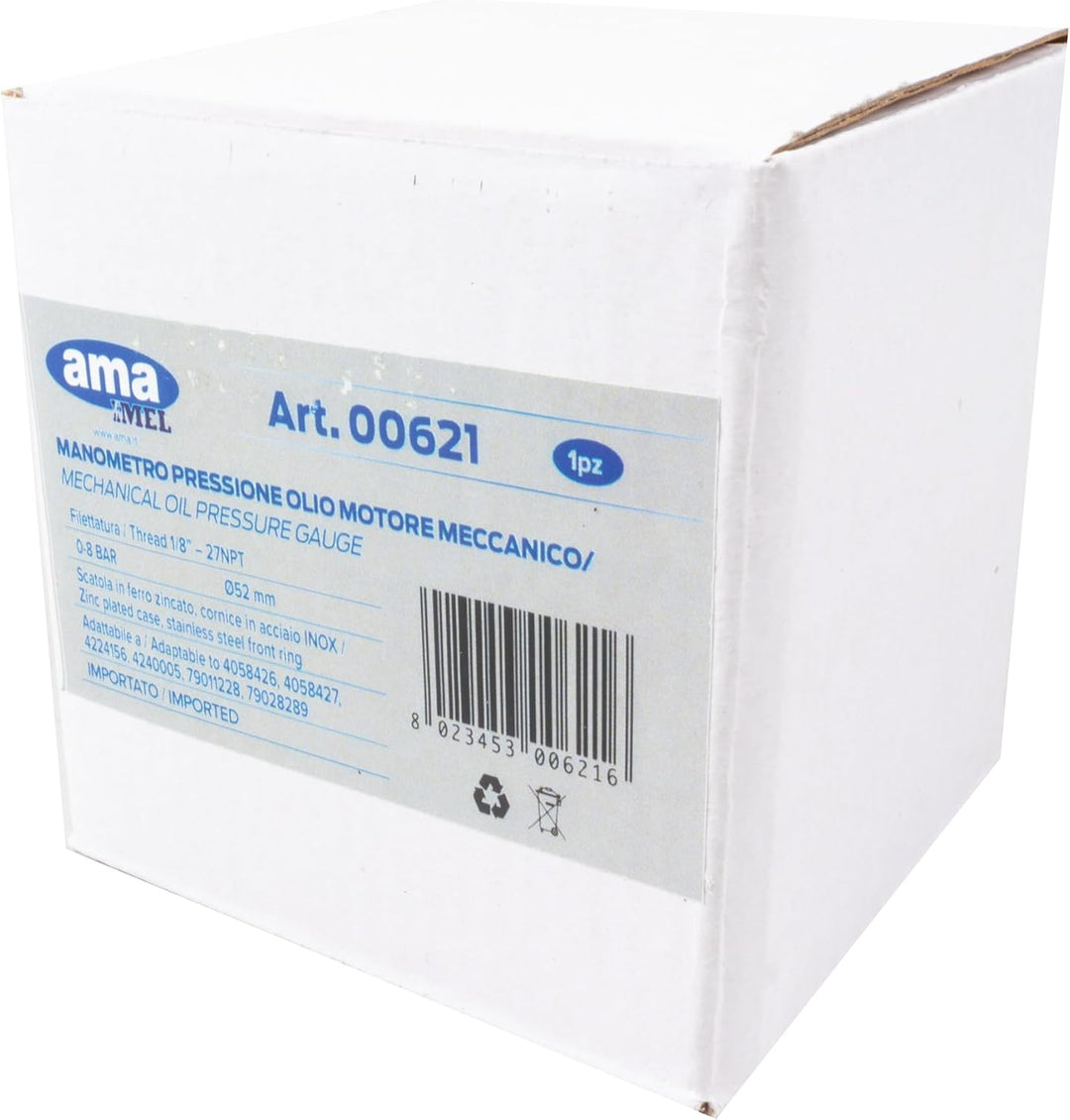 Ama Mechanischer Motoröl Manometer: Öldruck landwirtschaftliche Maschinen von 0-8 bar, Dima 52 mm