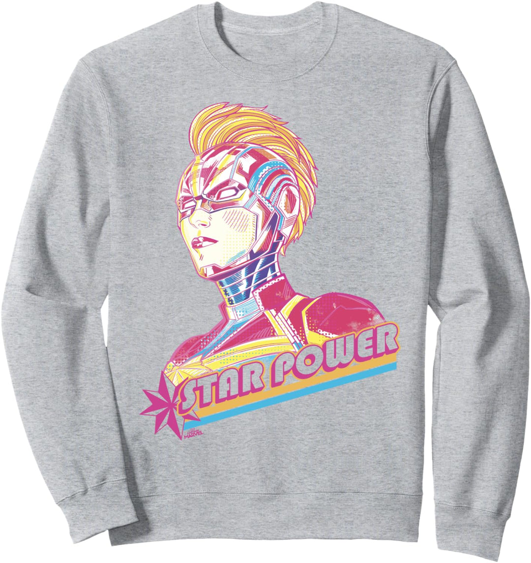 Captain Marvel Star Power Neon Portrait Sweatshirt