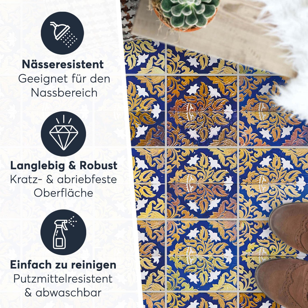 Selbstklebende - [ Bodenfliese - Fliesen für Boden ] - Aufkleber Folie Sticker für Boden-Fliesen - K