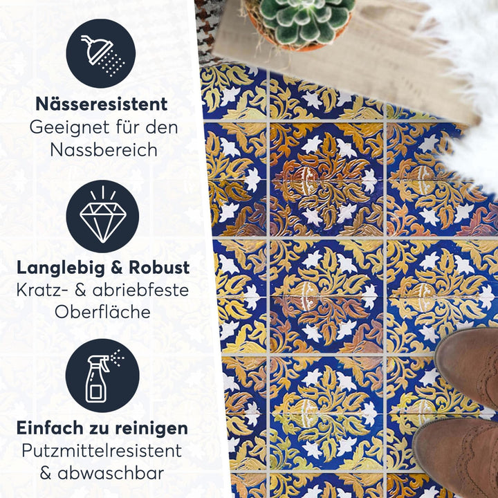 Fliesensticker für - [ Boden Fliesen ] - Aufkleber Folie Sticker für Fliesen Boden - Küche oder Bad