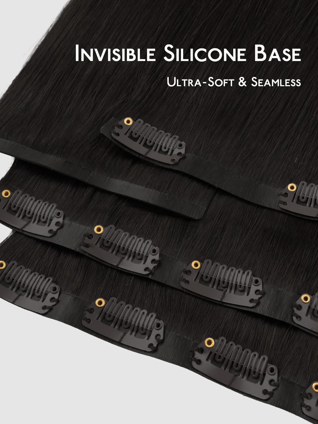 Nahtlose Clip In Extensions Echthaar, 50cm 7pcs 150g Natürliches Schwarz Echthaar Extensions Clip Re