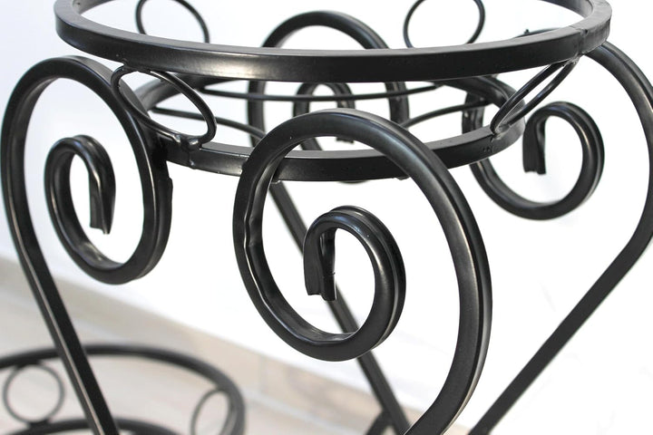 DanDiBo Blumentreppe Metall Schwarz 89 cm Blumenständer mit 3 Ablagen KW403 Blumensäule Pflanzsäule