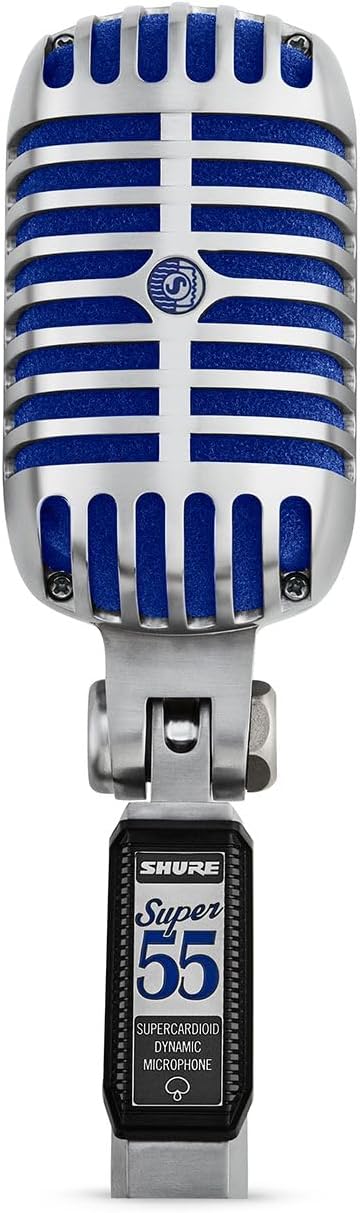 Shure Super 55 Deluxe Vocal Microfon - Vintage Supercardioid Dynamic Unidyne Mic, legendärer Look, k