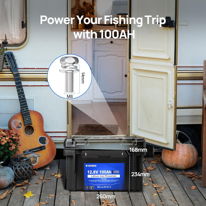 DCHOUSE Tiefbrunnen Wasserpumpenset, mit 12V DC Tauchwasserpumpe + 2 * 100W Solarpanel+100AH Bluetoo