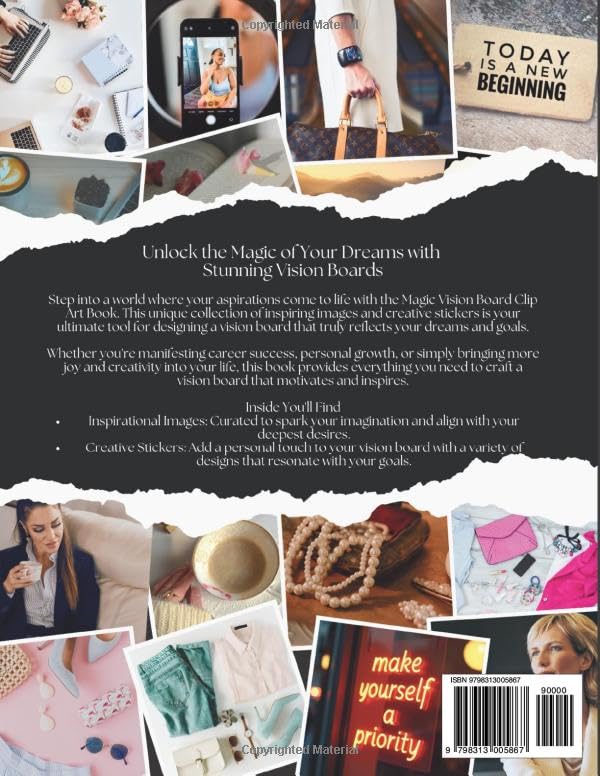 Vision Board Clip Art Book for Women in Business: A Manifestation & Goal-Setting Guide with Inspirat