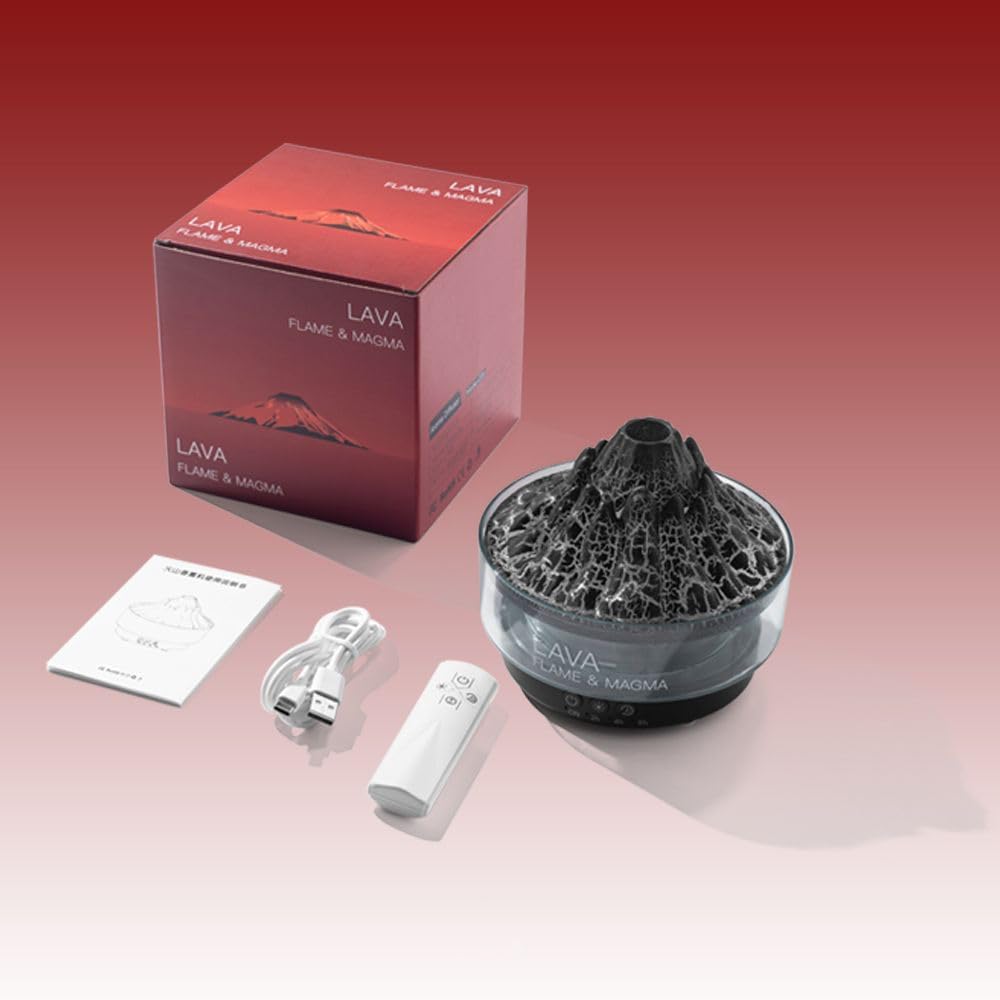 ThreeH Vulkan Luftbefeuchter & Aroma Diffusor 7-Farben LED Dualmodus Schlafzimmer/Büro, Schwarz, Sch