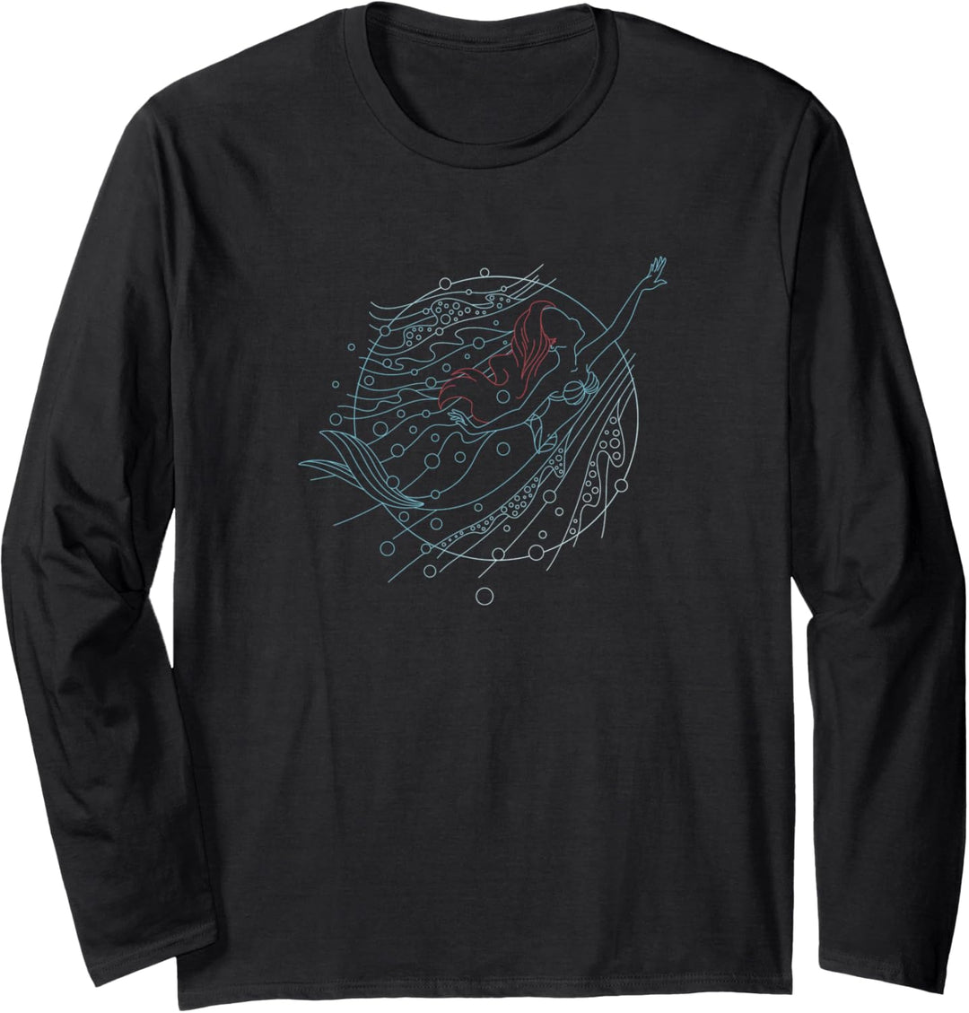 Disney Little Mermaid Ariel Line Art Langarmshirt