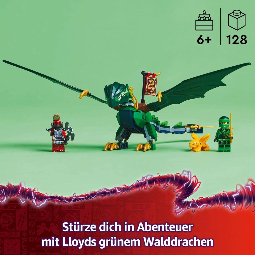 LEGO NINJAGO Lloyds grüner Walddrache - Spielzeug Drache mit 2 Minifiguren - Drachenfigur mit bewegl