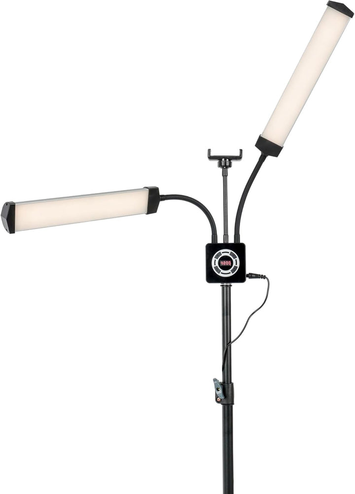 Dual Arm LED-Schönheitslicht für Wimpernverlängerung Make-up Maniküre dimmbar mit Handyhalter