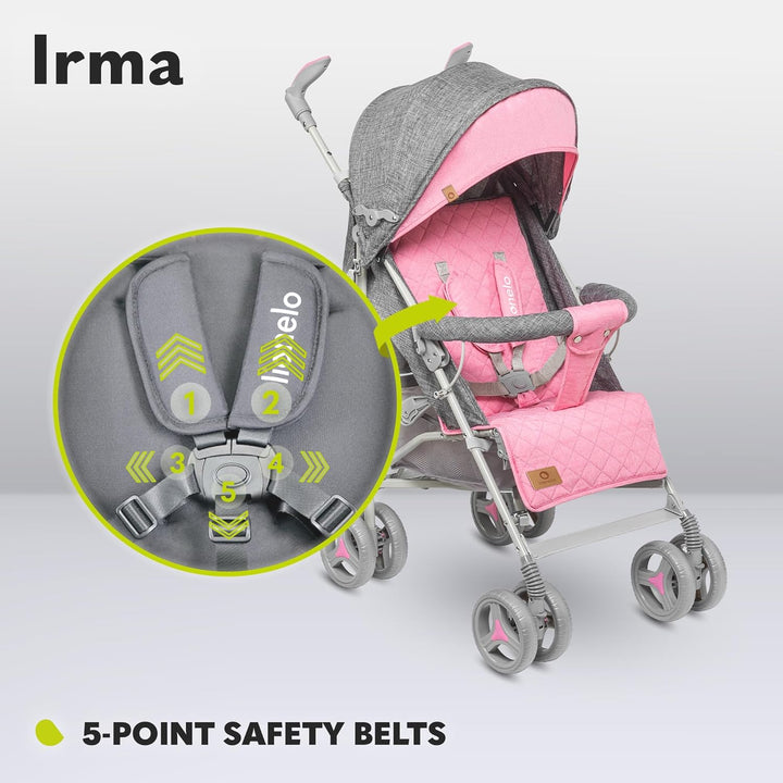 LIONELO Irma Kinderwagen bis 15 kg, Kinderwagen, leichter moderner Kinderwagen mit Liegefunktion, fa