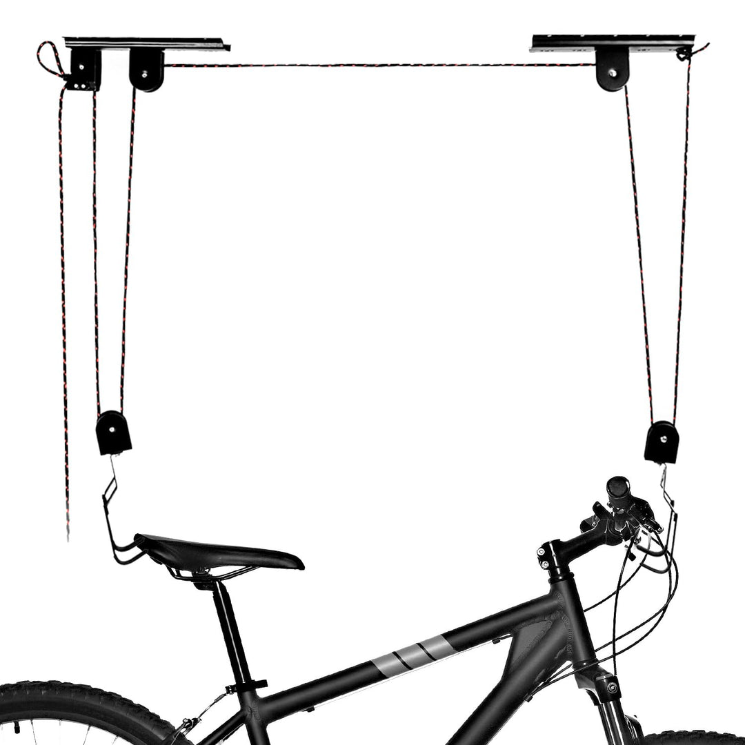 QWORK® Fahrradlift, Fahrrad Deckenlift 60 kg Traglast, Fahrradlift mit Flaschenzug