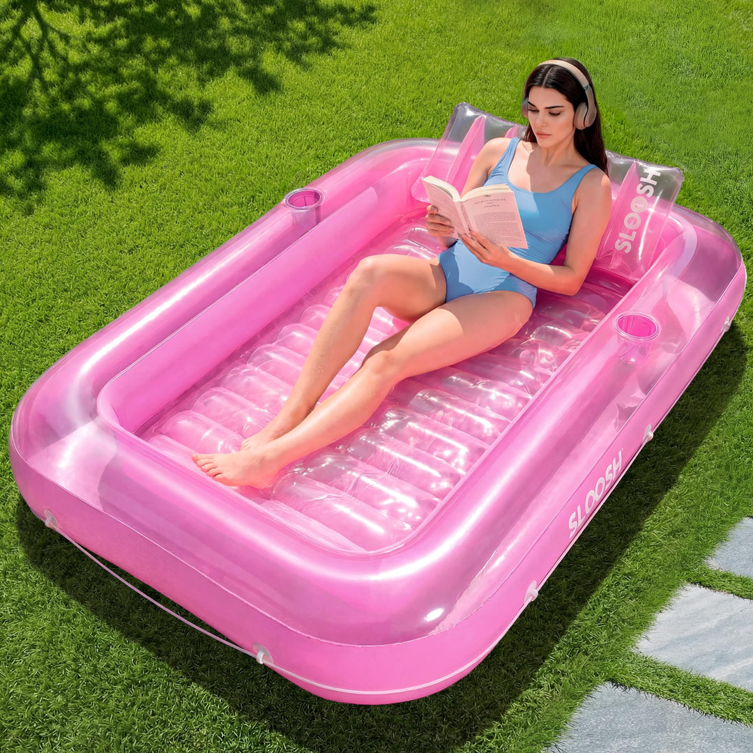 Sloosh 70" x 46"/1.78m*1.16m aufblasbarer Sonnenpool, Luftmatratzte Pool, Sonnenbad mit abnehmbarem