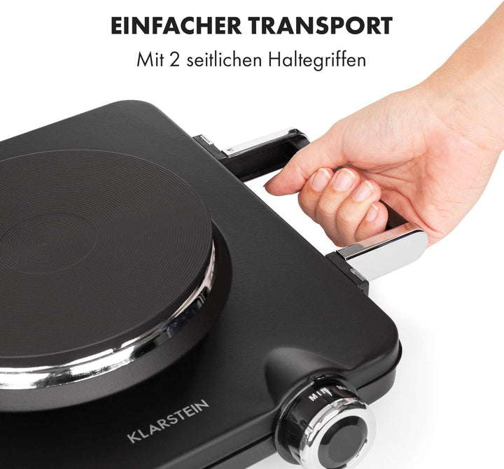 Klarstein Cookorama elektrische Doppelkochplatte, 2250 Watt, Massekochfelder: 150/180 mm Ø, Kontroll