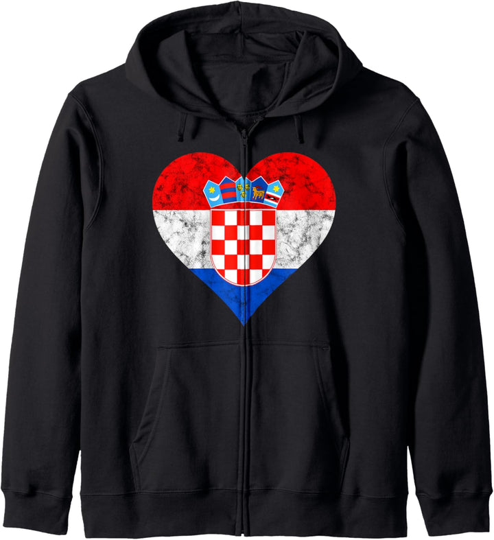 Kroate Herz Kroatien Stolz Kroatische Flagge Hrvatska Liebe Kapuzenjacke