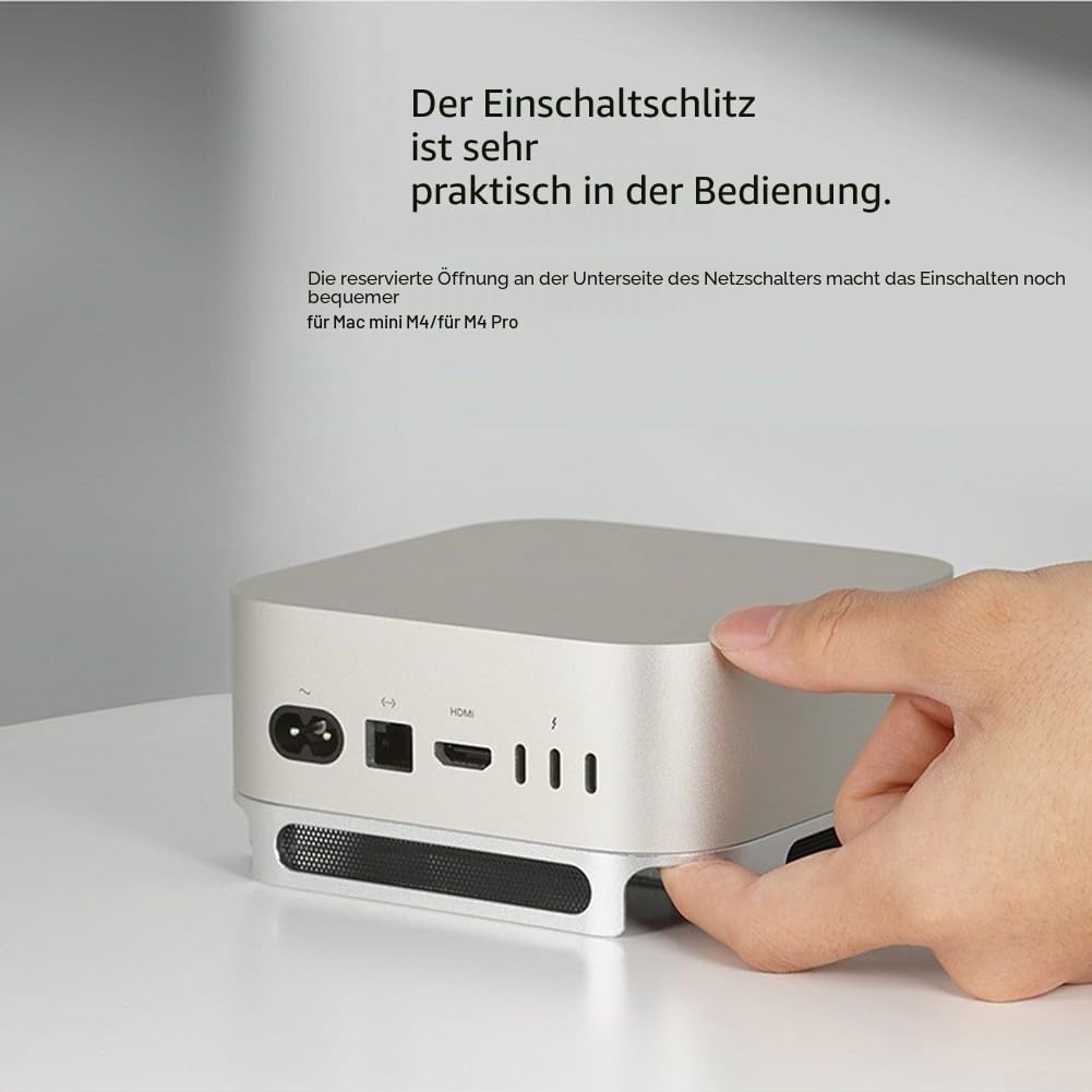 ReachMall Dock für Mac mini M4, Aluminium-Ständer mit Kühlung und Schutz, Staubfilter, sichere Passf