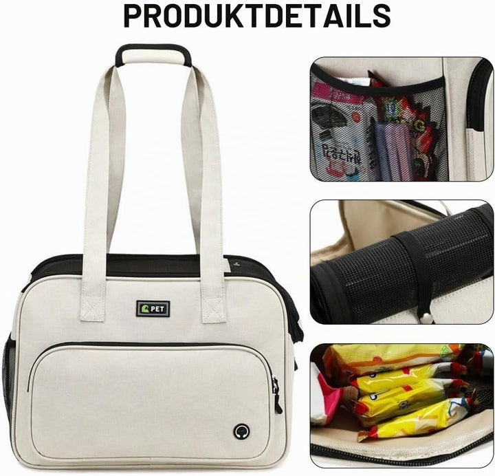 Hundetasche für Kleine Hunde und Katzen, Hundetasche Tragbarkeit, Leichte Atmungsaktive Haustiertasc