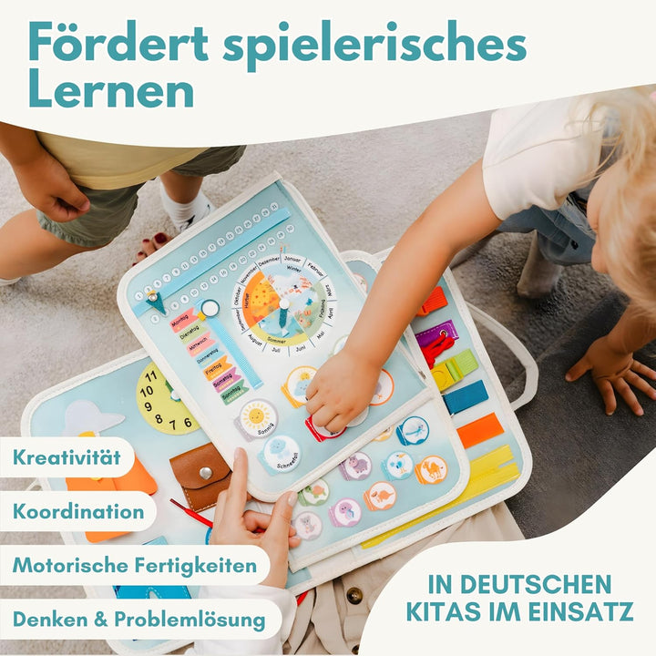 Lion’s Collection® Montessori Busy Board Deutsch ab 3 Jahre – Activity Board & Quiet Book für Kleink