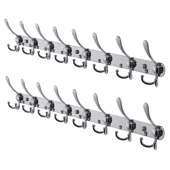Dseap Garderobenleiste mit 8 haken, schwerlast 74cm Lang garderobenhaken, edelstahl wandgarderobe, k