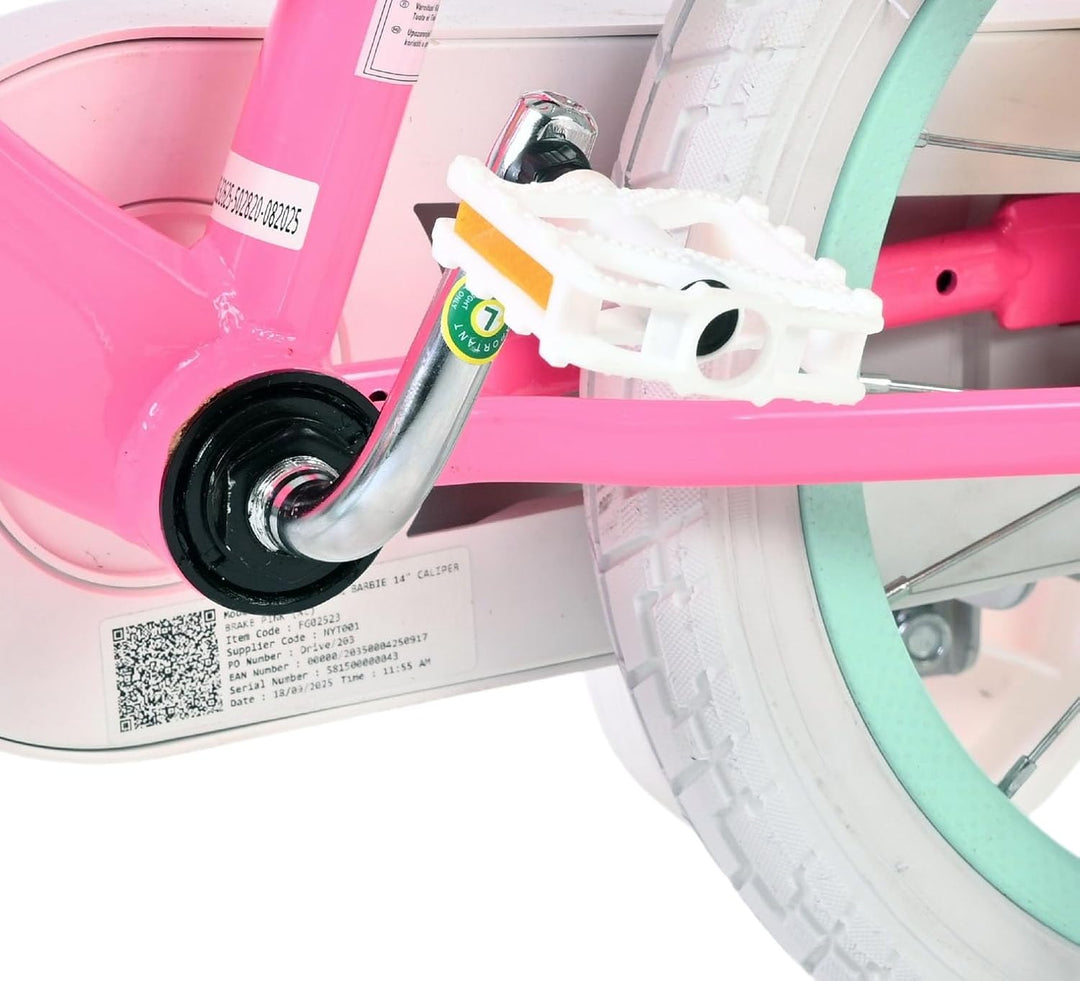 Volare Kinderfahrrad | 3–5 Jahre | Doppelte Handbremse, abnehmbare Stützräder, Pedalreflektoren & Tr